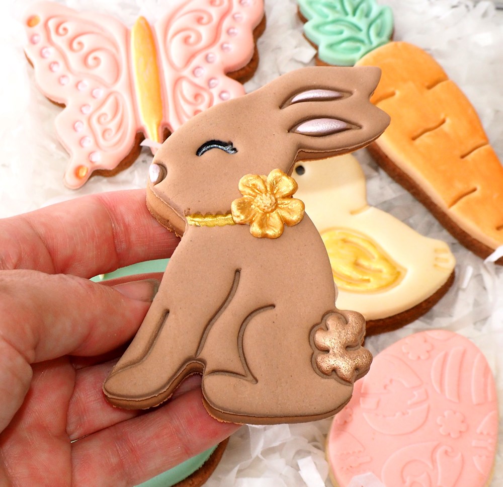 Bunny Sitting (Stamp Set) Emboss 3D Printed Cookie Stamp + Stainless Steel Cookie Cutter