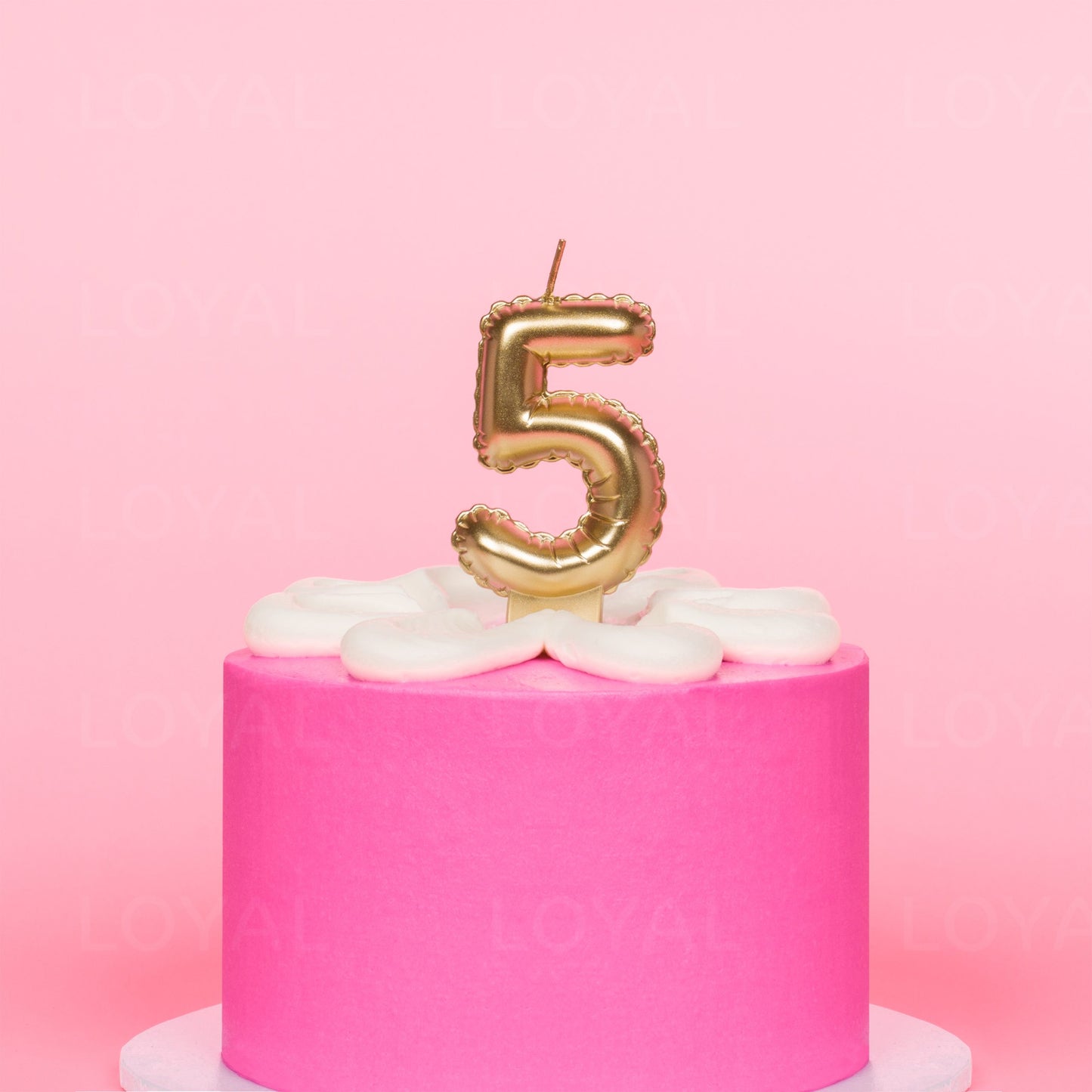 LOYAL Balloon Number Candle Gold 5
