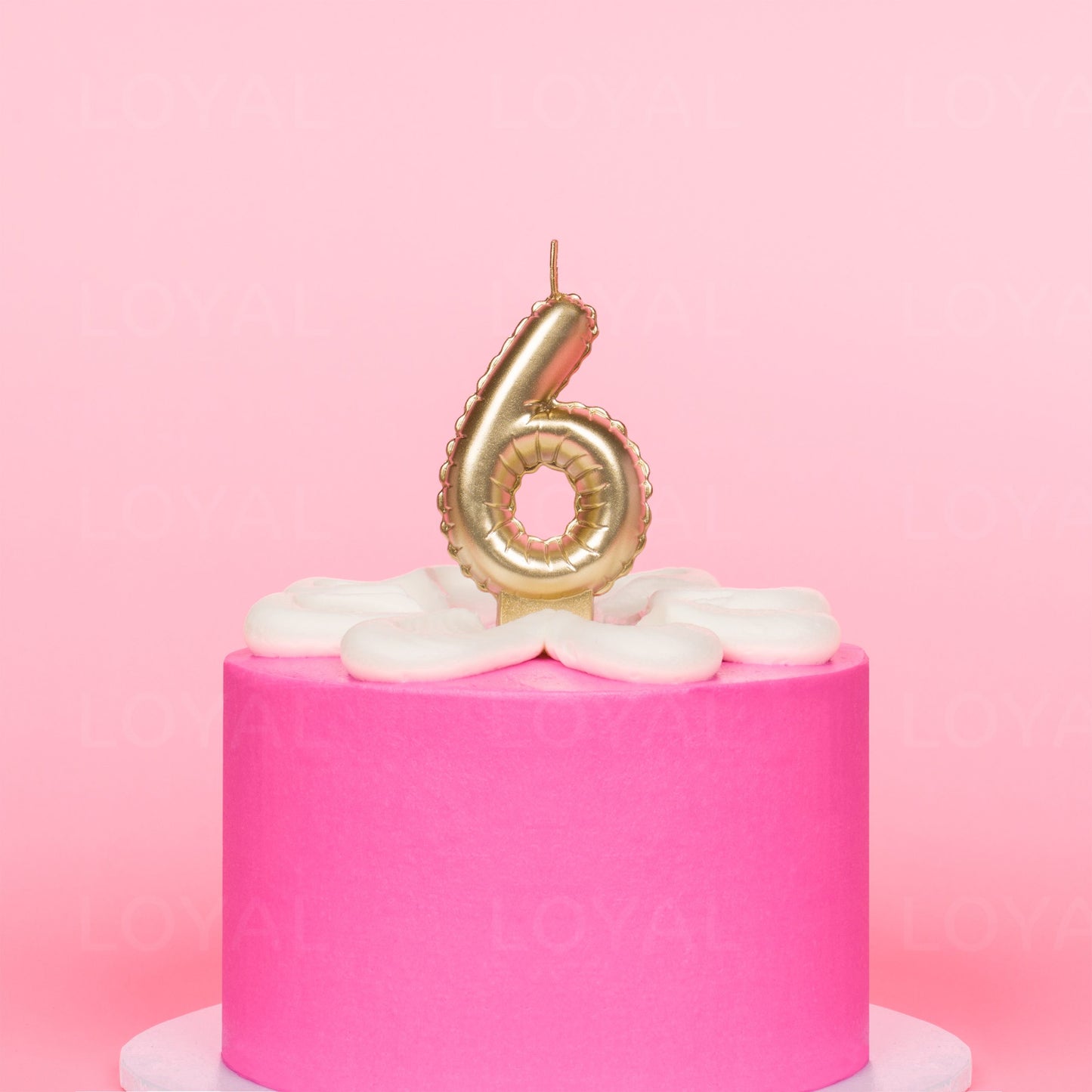 LOYAL Balloon Number Candle Gold 6