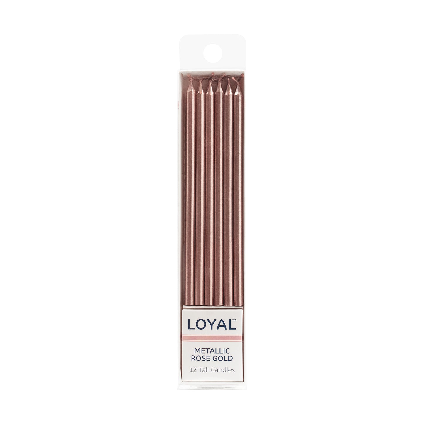 LOYAL Tall Candle Metallic Rose Gold (12pc)