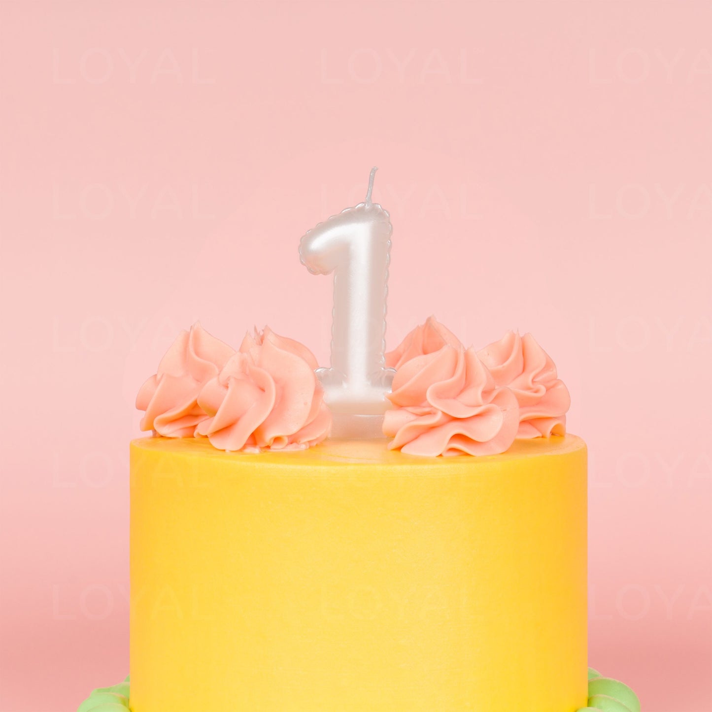 LOYAL Balloon Number Candle Metallic White 1