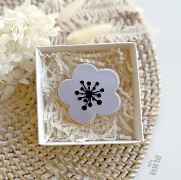 Open Flower Cutter & Embosser Set (Little Biskut) Custom Cookie Cutters