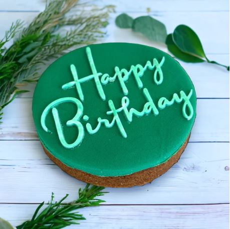 Happy Birthday (script) Raise It Up / Deboss Cookie Stamp