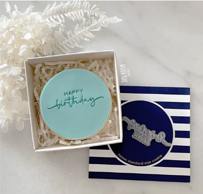 Happy Birthday Tiny Text Stamp (Little Biskut) Custom Cookie Cutters