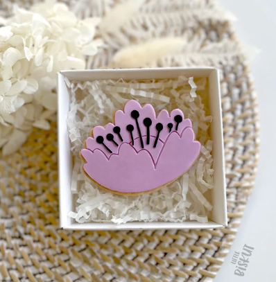 Closed Flower Cutter & Embosser Set (Little Biskut) Custom Cookie Cutters