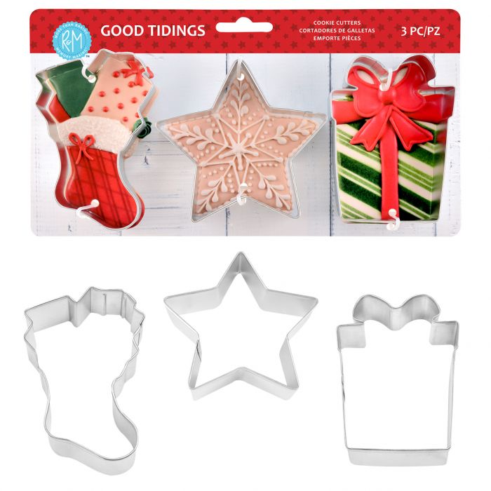 R&M GOOD TIDINGS COOKIE CUTTER SET 3