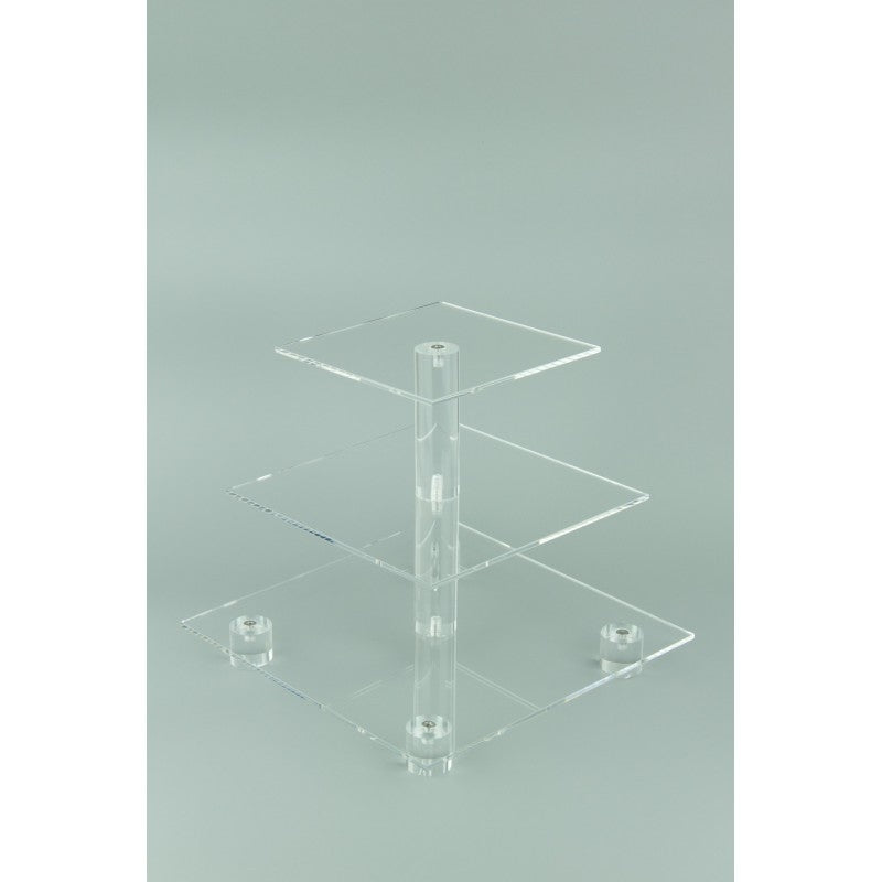3 TIER SQUARE 4MM THICK CAKE STAND