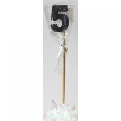 Black Glitter Long Stick Candle #5