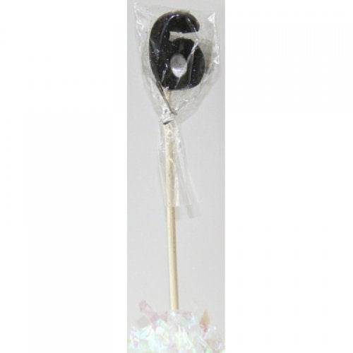 Black Glitter Long Stick Candle #6