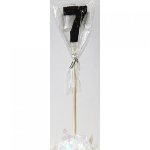 Black Glitter Long Stick Candle #7