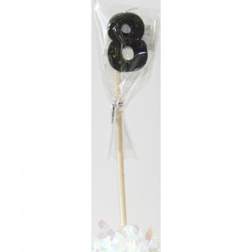 Black Glitter Long Stick Candle #8