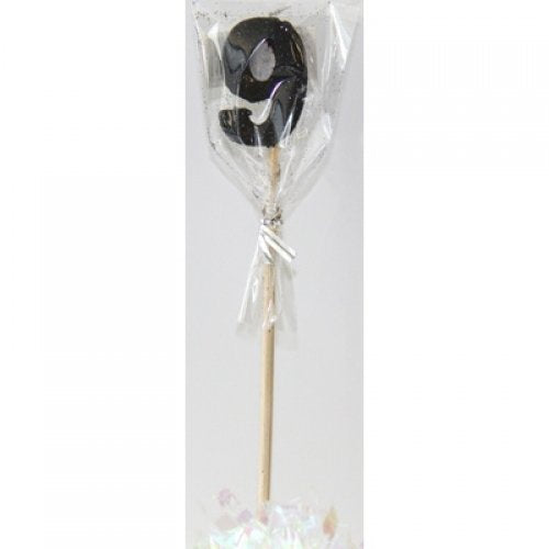 Black Glitter Long Stick Candle #9