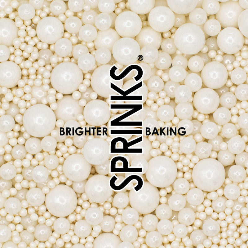 500G PEARL WHITE BUBBLE BUBBLE SPRINKLES - BY SPRINKS