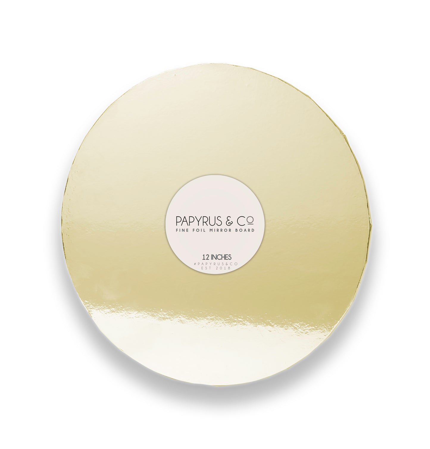 GOLD MIRROR MASONITE CAKE BOARD - 8" ROUND - PAPYRUS