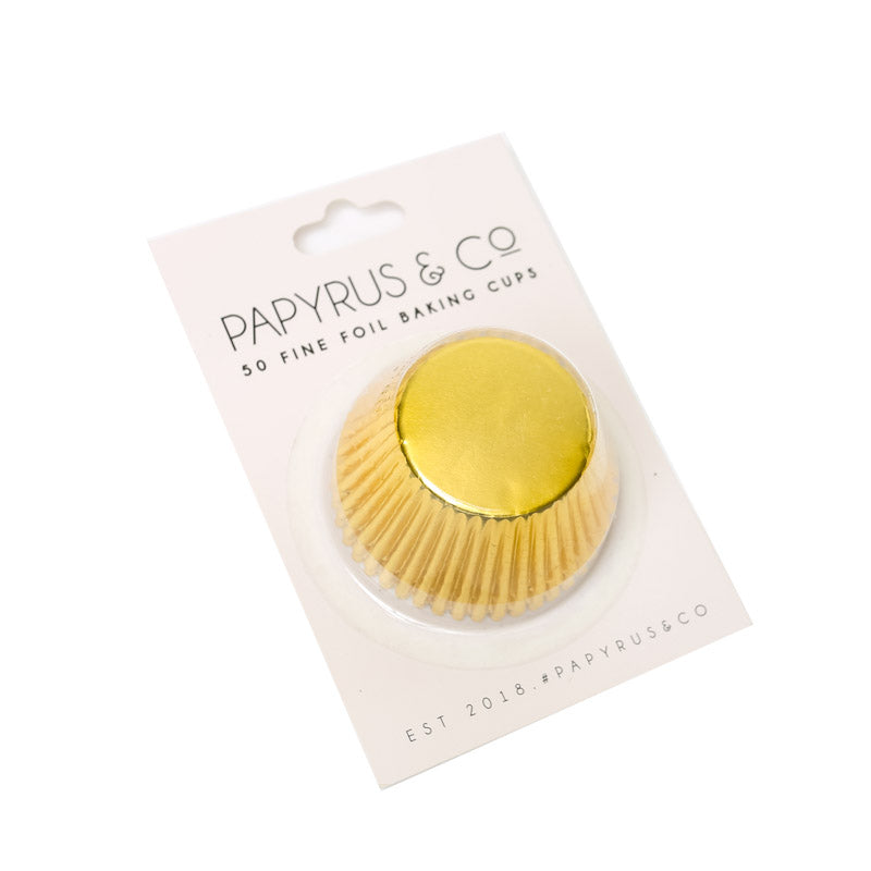 PAPYRUS STANDARD GOLD FOIL BAKING CUPS (50 PACK) - 50mm Base