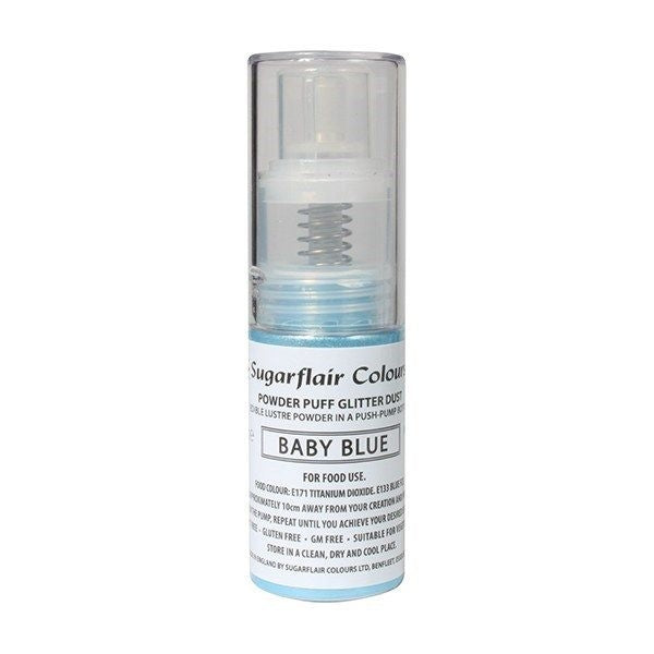 POWDER PUFF GLITTER DUST BABY BLUE - SUGARFLAIR PUMP SPRAY - 10G