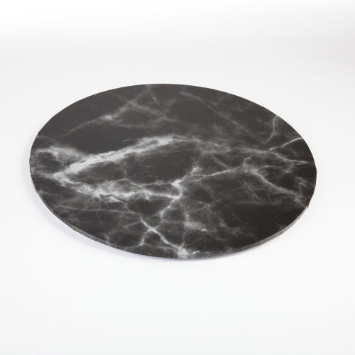CAKE BOARD ROUND BLACK MARBLE 10 IN/25CM 10"