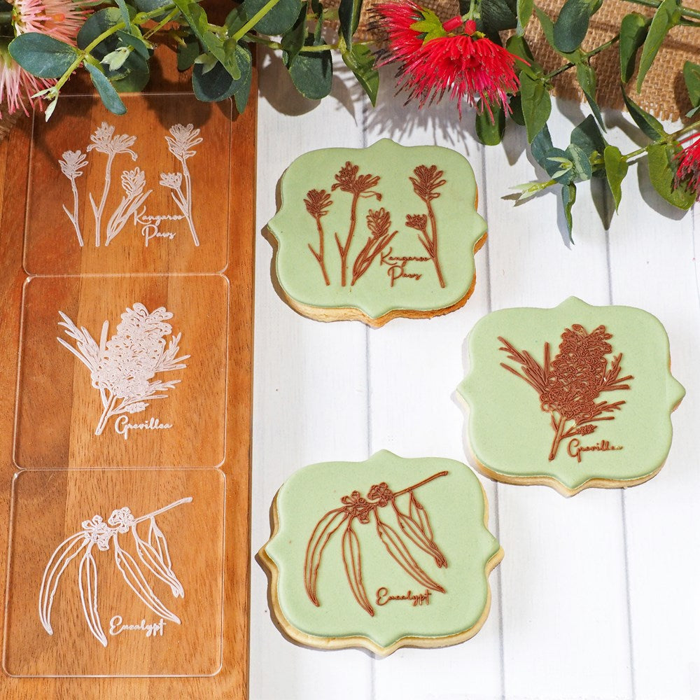 Aust. - Australian Flora Raise It Up / Deboss Cookie Stamp Set (3 pce)