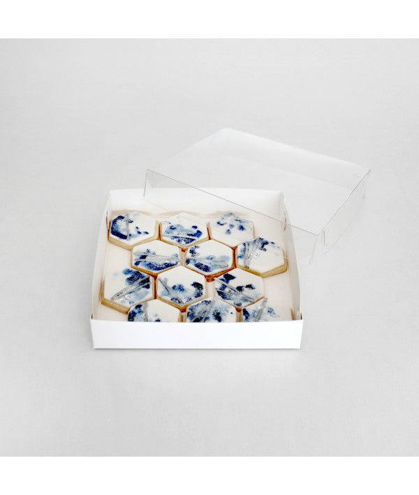 LOYAL CLEAR LID BISCUIT BOX SQUARE 6x6x1in