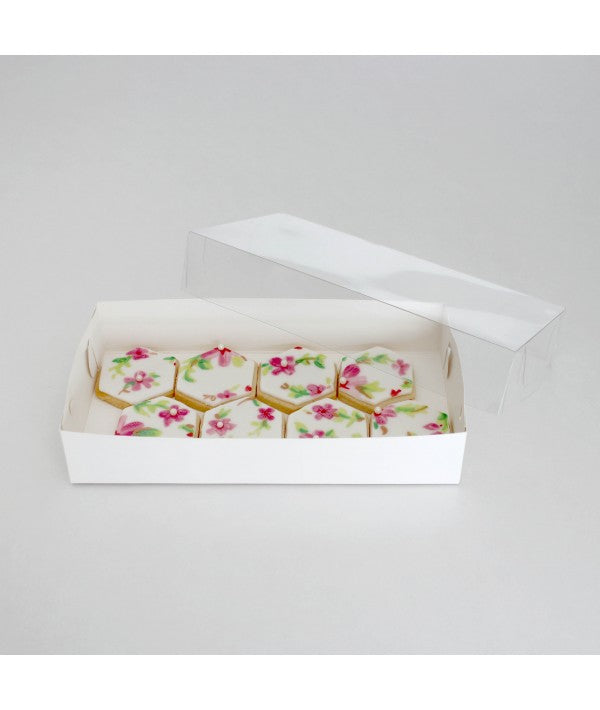 LOYAL CLEAR LID BISCUIT BOX RECTANGLE 9x4.5x1.5in