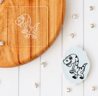 Dinosaur T-Rex Baby Raise It Up / Deboss Cookie Stamp