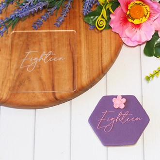 Number - Eighteen Raise It Up / Deboss Cookie Stamp