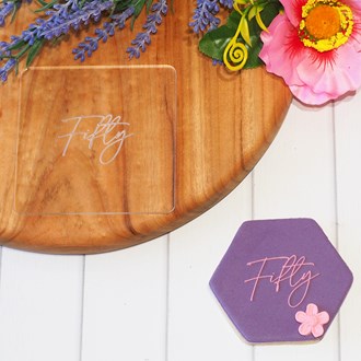 Number - Fifty Raise It Up / Deboss Cookie Stamp