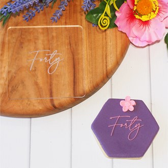 Number - Forty Raise It Up / Deboss Cookie Stamp