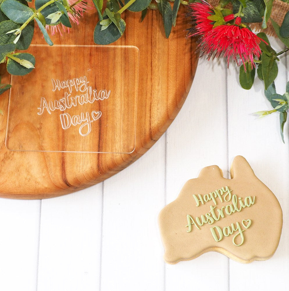 Aust. - Happy Australia Day Raise It Up / Deboss Cookie Stamp