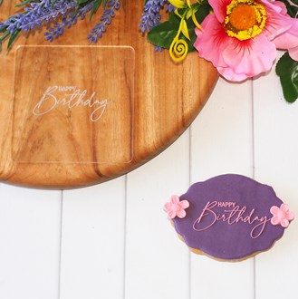 Birthday - Happy Birthday Raise It Up / Deboss Cookie Stamp