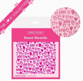 Hearts and Love Cookie Stencil by Sweet Sticks