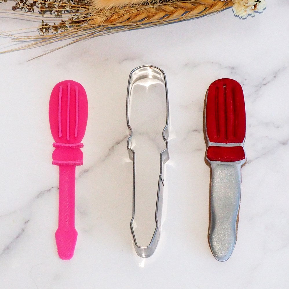 Stamp Set - Screwdriver Emboss 3D Printed Cookie Stamp + Stainless Steel Cookie Cutter