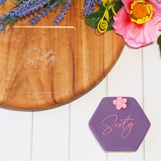 Number - Sixty Raise It Up / Deboss Cookie Stamp