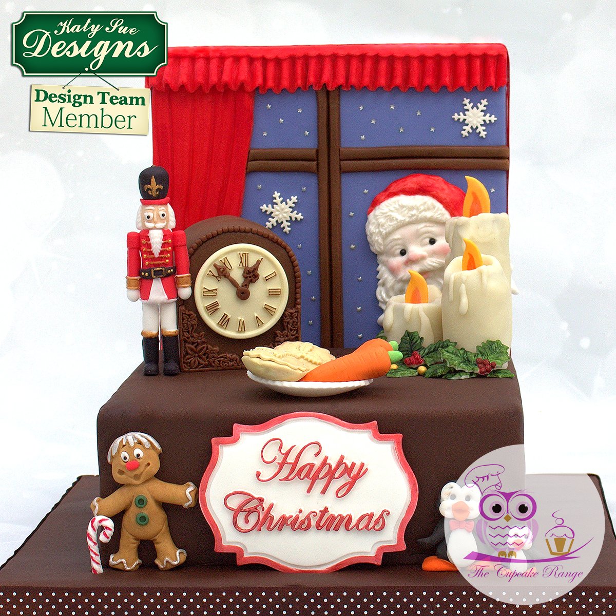 Happy Christmas Large Plaque Silicone Mould - Katy Sue Mould