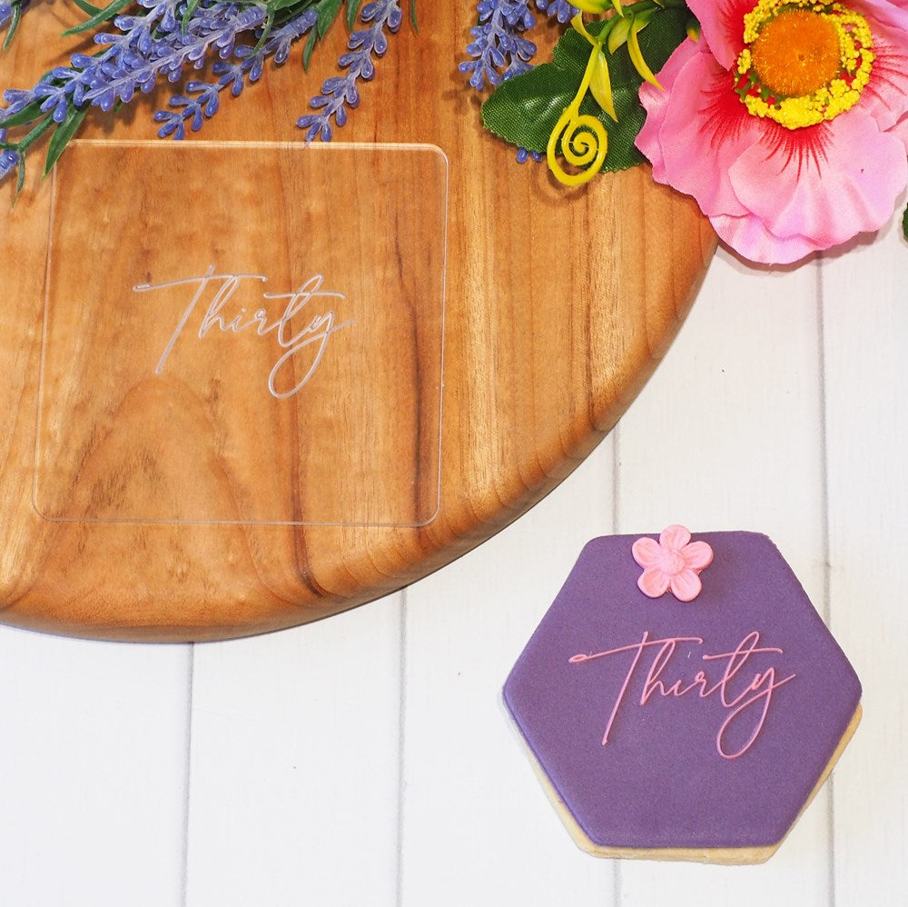 Number - Thirty Raise It Up / Deboss Cookie Stamp