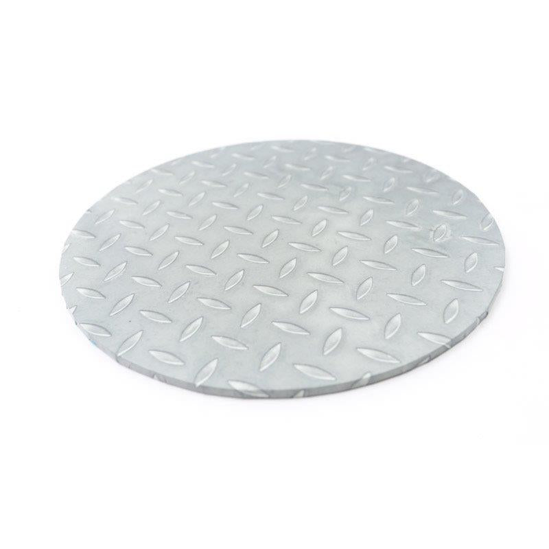 14" Round Printed Masonite Cake Board - Checker Plate
