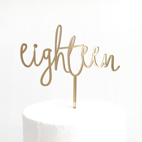 Wild Eighteen Cake Topper - Gold Mirror