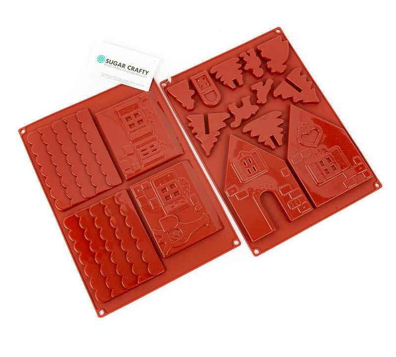 Small GINGERBREAD HOUSE (2 pieces) Silicone Mould Sugar Crafty