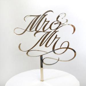 Mr & Mr Cake Topper - Gold