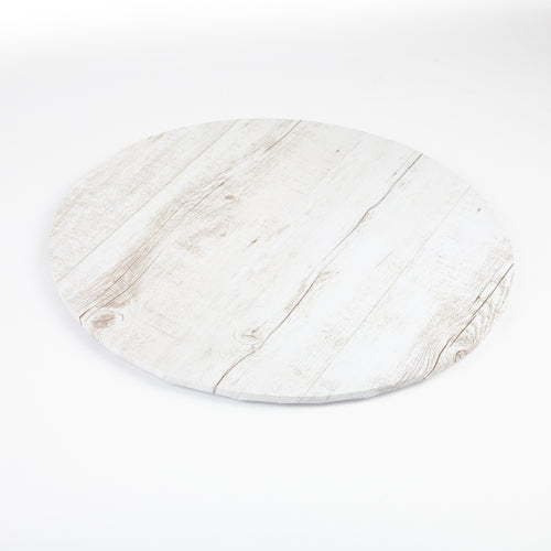 MONDO CAKE BOARD ROUND WHITE WOOD 8 IN/20CM 8"