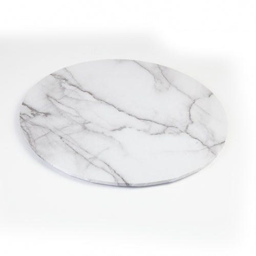 MONDO CAKE BOARD ROUND WHITE MARBLE 14 IN/35CM 14"