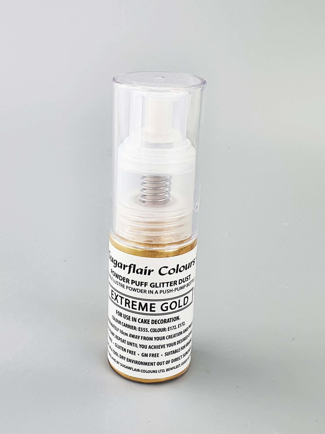 POWDER PUFF GLITTER DUST EXTREME GOLD - SUGARFLAIR PUMP SPRAY - 10G