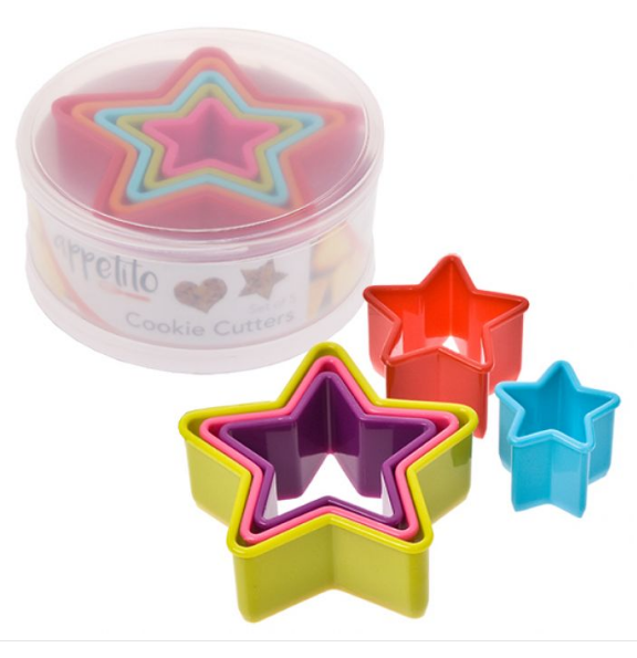 APPETITO STAR COOKIE CUTTER SET 5 - MULTI-COLOUR