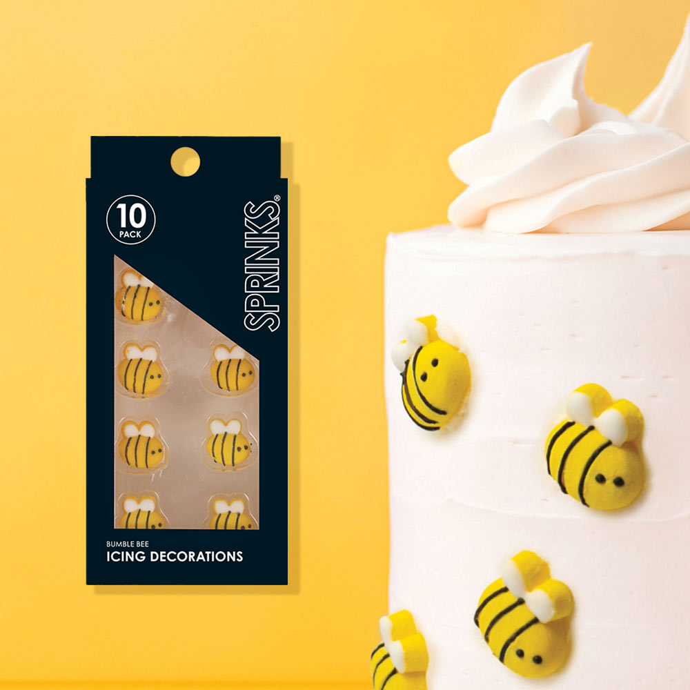 SPRINKS ICING DECORATIONS - BUMBLE BEE (10 PIECES)