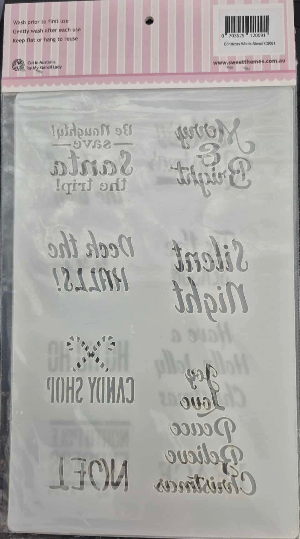 Christmas Words Stencil