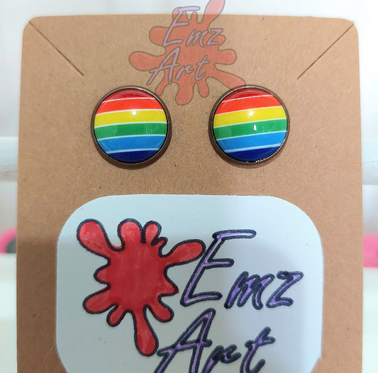 Rainbow Stud Earrings - EmzArt