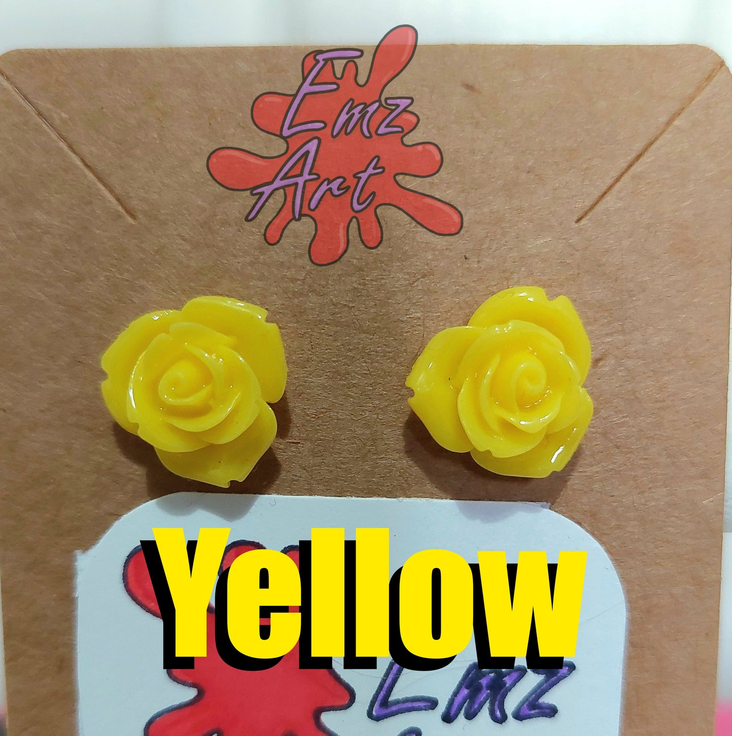 Pick Your Colour Rose Stud Earrings - Emz Art