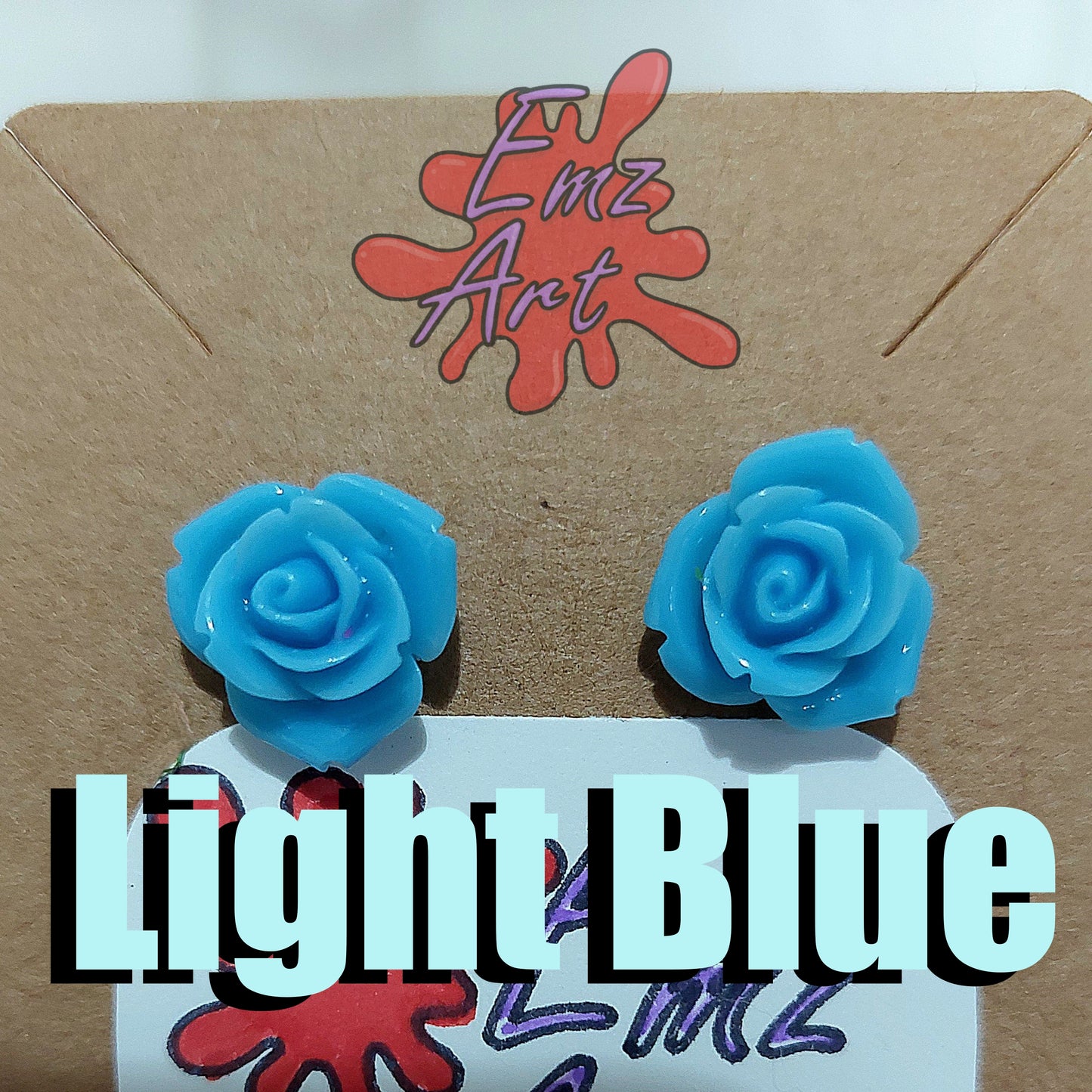 Pick Your Colour Rose Stud Earrings - Emz Art