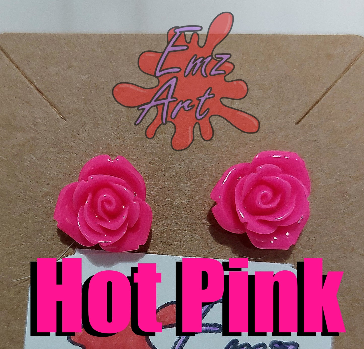 Pick Your Colour Rose Stud Earrings - Emz Art