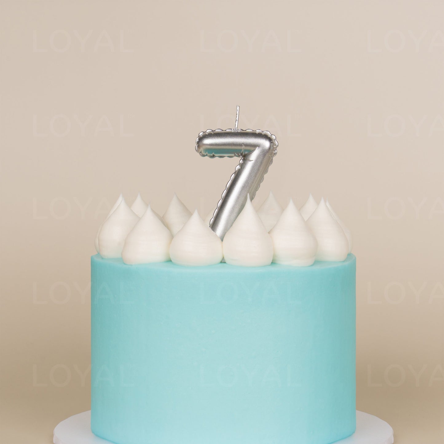 LOYAL Balloon Number Candle Silver 7